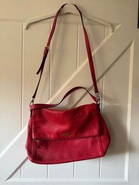 kate spade Red Leather Shoulder Bag with Adjustable Strap